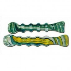 3.75" Ribbed Twisted Stripe Pattern Glass Tob...