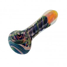 3.75" Multicolor Glass Pipe W/ Twisted Design
