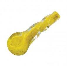 3" Small Heavy Twisted Frit Glass Pipe
